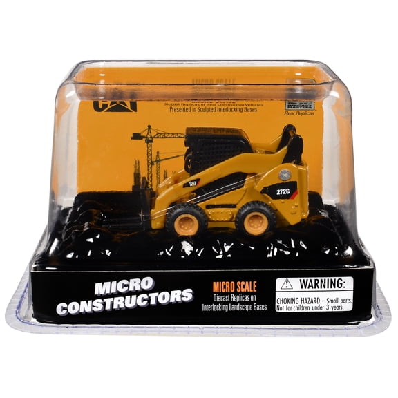 CAT Caterpillar 272C Skid Steer Loader with Pallet Fork Yellow "Micro-Constructor" Series Diecast Model by Diecast Masters