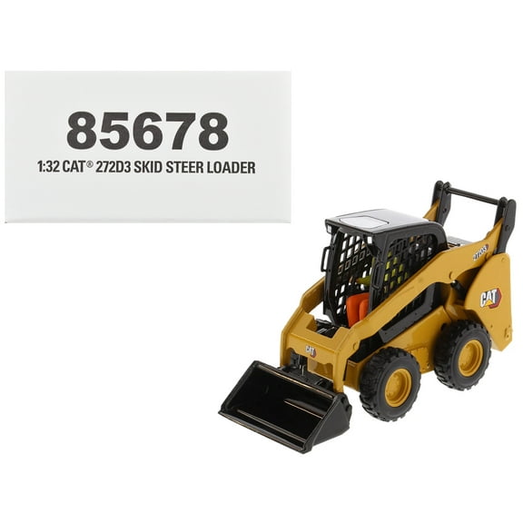 CAT Caterpillar 272D3 Skid Steer Loader with Operator Yellow "High Line" Series 1/32 Diecast Model by Diecast Masters