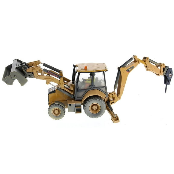 CAT Caterpillar 420F2 IT Backhoe Loader with Operator Yellow "Weathered Series" 1/50 Diecast Model by Diecast Masters