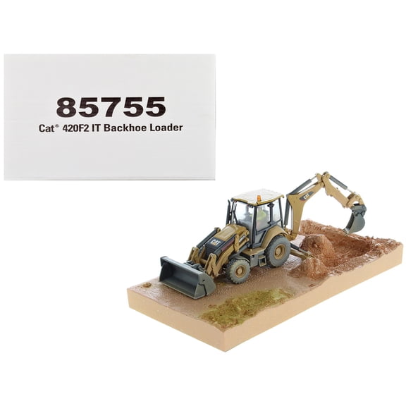 CAT Caterpillar 420F2 IT Backhoe Loader with Operator Yellow "Weathered Series" 1/50 Diecast Model by Masters