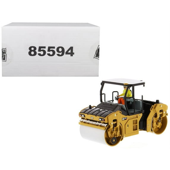 CAT Caterpillar CB-13 Tandem Vibratory Roller with ROPS (Roll Over Protective Structure) and Operator "High Line Series" 1/50 Diecast Model by Diecast Masters