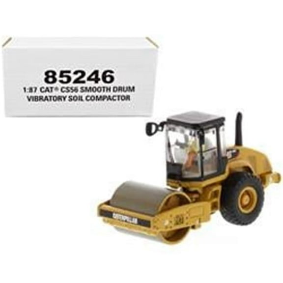 CAT Caterpillar CS56 Smooth Drum Vibratory Soil Compactor with Operator High Line Series 1 by 87 Scale Diecast Model Car
