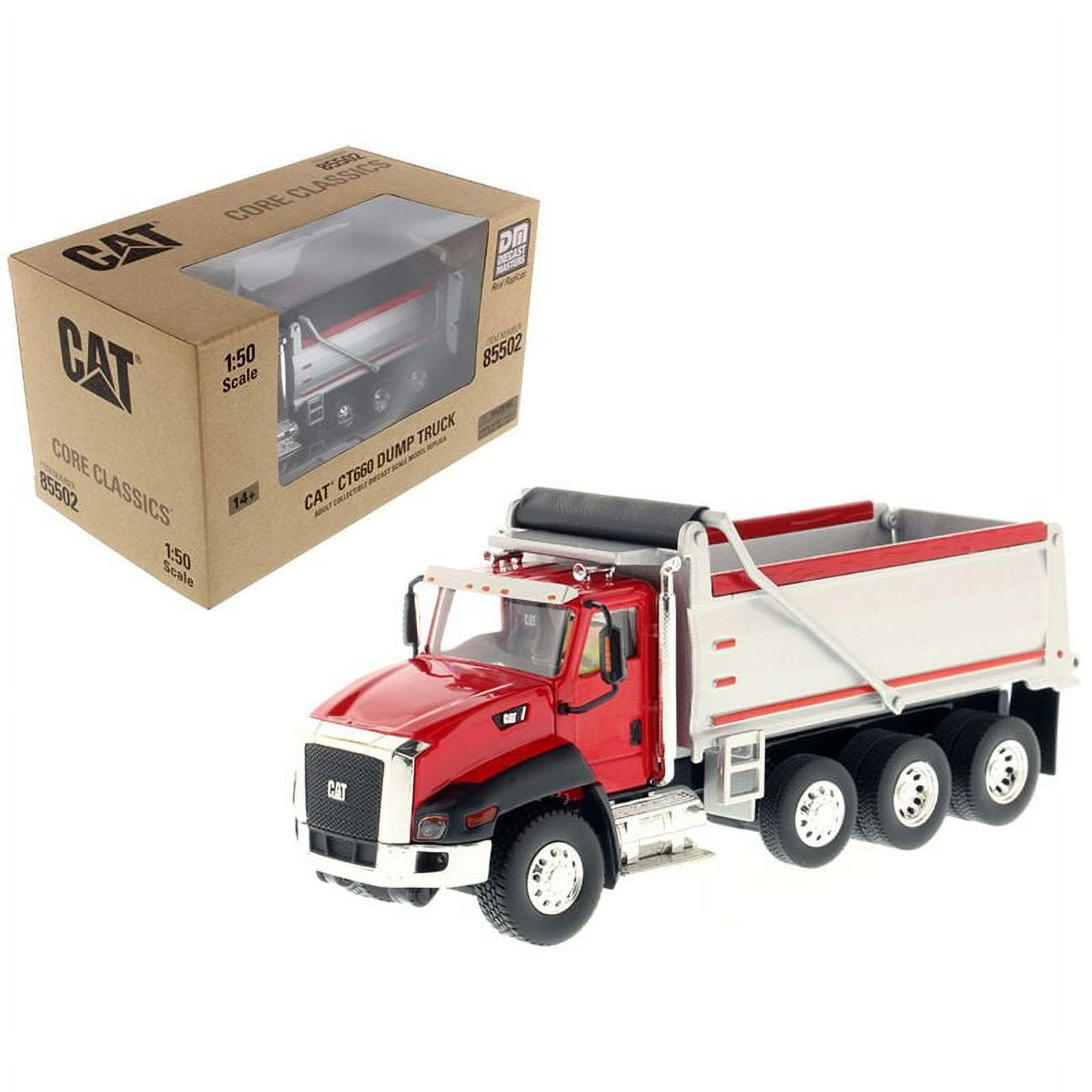 CAT Caterpillar CT660 Dump Truck Red with Operator Core CAT Caterpillar CT660 Dump Truck Red with Operator Core