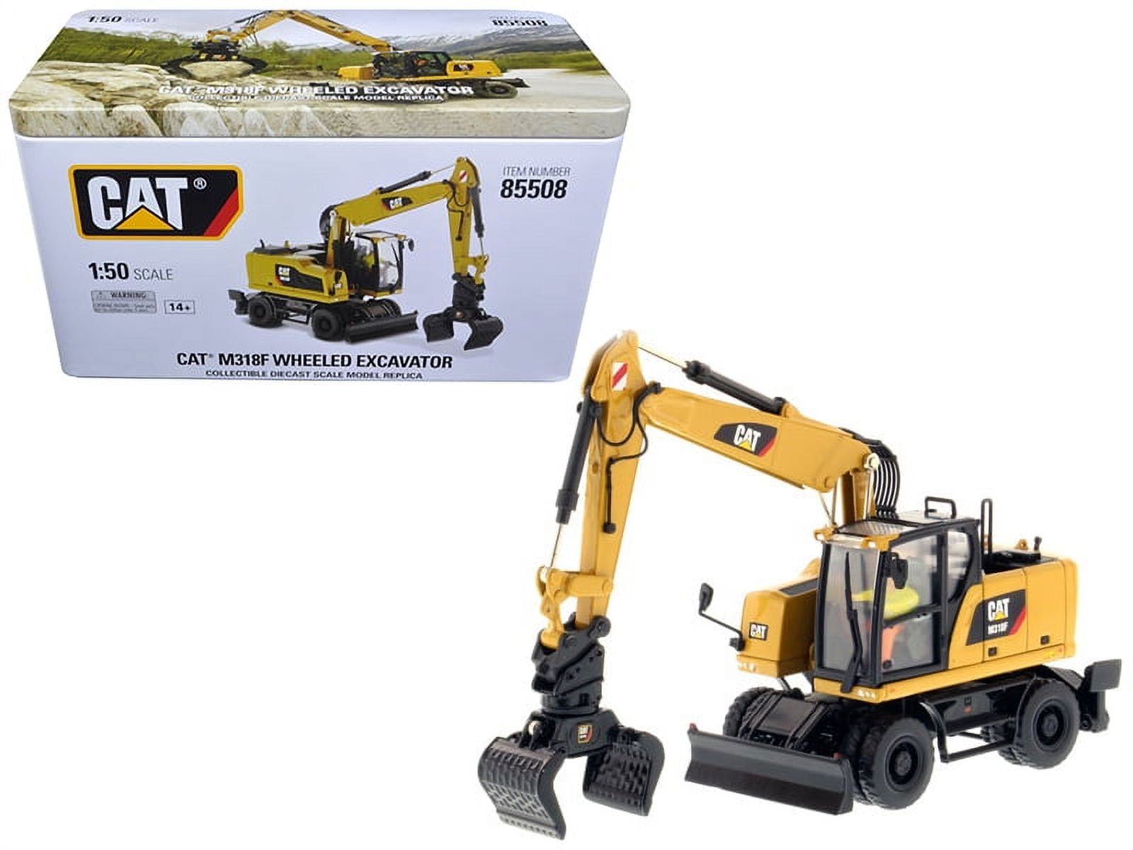 Miniature NZG 1:50 – Caterpillar M 318 C Excavatrice – Modèle Moulé