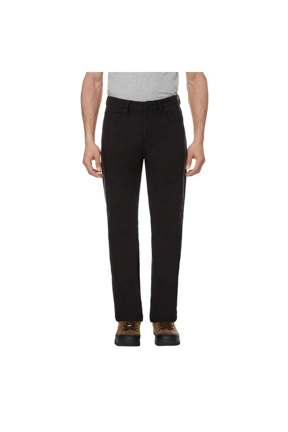 Erpillar Men's Fleece Lined Canvas Work Pants, Straight Leg, Stretch Fabric (Black, 30x29)