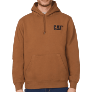 CAT Caterpillar Mens Trademark Hoodie with Embroidered Front Logo, Brown, Small
