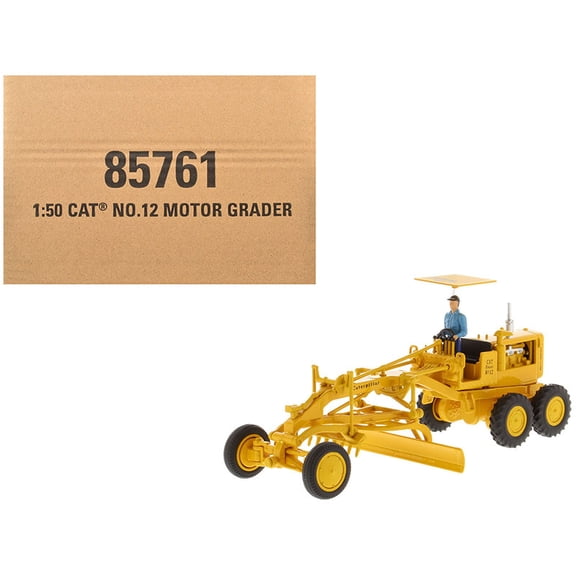 CAT Caterpillar No.12 Motor Grader Yellow with Operator "Vintage Series" 1/50 Diecast Model by Masters