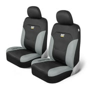 CAT FlexFit Black Gray Seat Covers for Cars, Trucks, SUV - 2 Front Car Seat Cover Front Seat Protectors - Airbag Compatible Seat Covers for SUV Interior Covers & Truck Seat Cover Car Accessories
