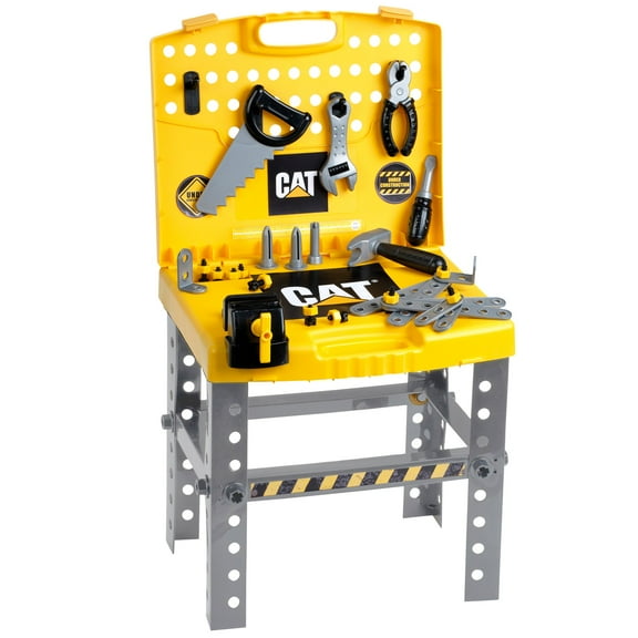 CAT: Foldable Workbench - Transportable Tool Shop, Pretend Play Tool Play Set, for Kids Ages 3+