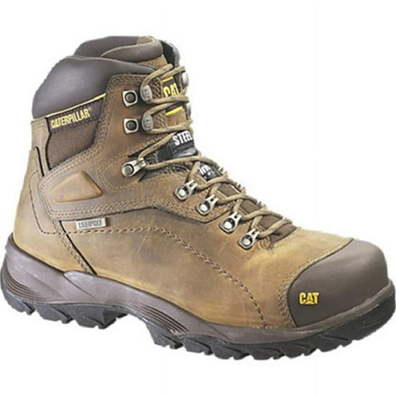 CAT Footwear 220034 7.5 in. Mens Diagnostic Steel Toe Leather Boot, Medium - Dark Beige