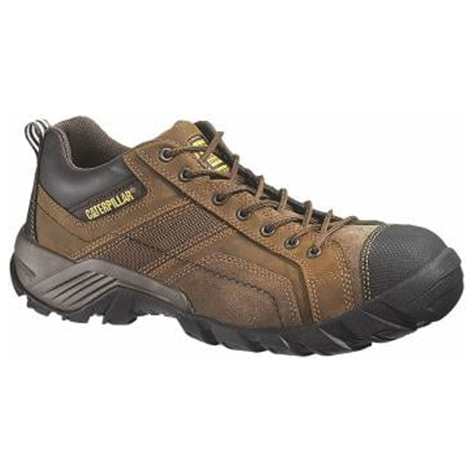CATERPILLAR CAT Footwear 220124 10 in. Mens Argon Safety Composite Toe Leather Boot, Wide - Dark Brown