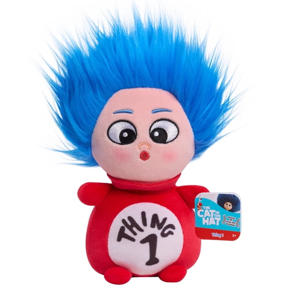 Dr. Seuss Cat in the Hat Squooshy Plush Thing 1, Super Soft Squishy Thing 1 Plush Toy, Kids Toys by Just Play, Ages 3+