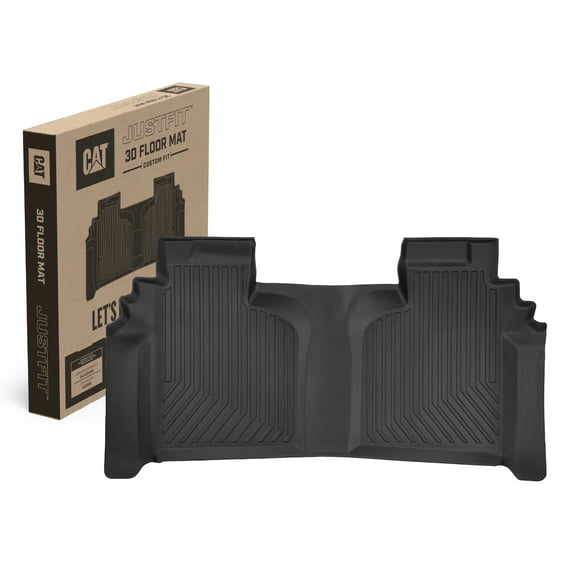 CAT JustFit 3D Custom Fit Floor Mats for Fits for 2019-2025 Chevrolet Silverado 1500/GMC Sierra 1500 & 2020-2024 Chevy Silverado/GMC Sierra 2500HD/3500HD Crew Cab Heavy Duty Floor Liner Protection