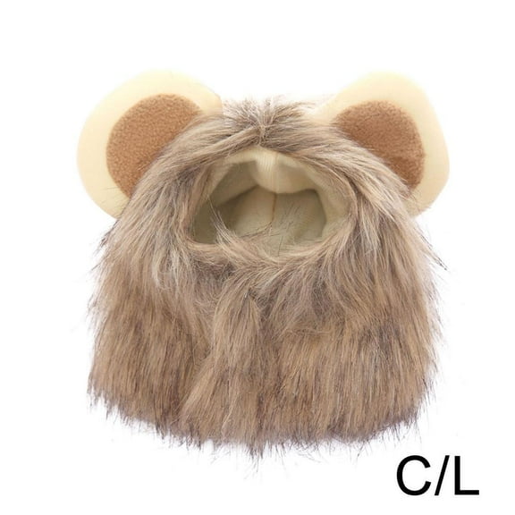 CAT LION CLOTHES HAIR FUNNY Pet MANE WIG Headgear Hat UP DRESS COSTUME S5U1