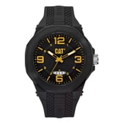 CAT Men's Black Wristwatch, Silicone Strap, Stainless Steel Case