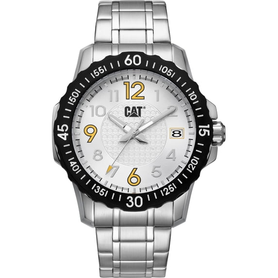 CAT Men's Downforce Stainless Steel Bracelet Wristwatch, Silver, Black (AP.141.11.212)
