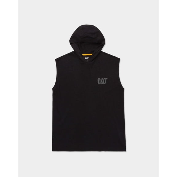 CAT Men's Hooded Sleeveless T-Shirt, Black, L