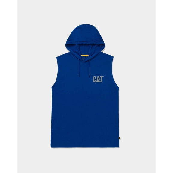 CAT Men's Hooded Sleeveless T-Shirt, Bright Blue, L