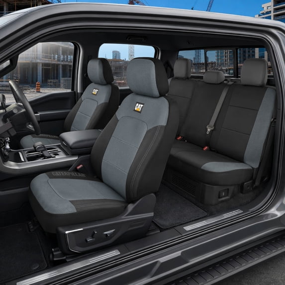 CAT MeshFlex Full-Size Truck Seat Covers, Front Bucket & 60/40 Rear Bench Full Set, Gray