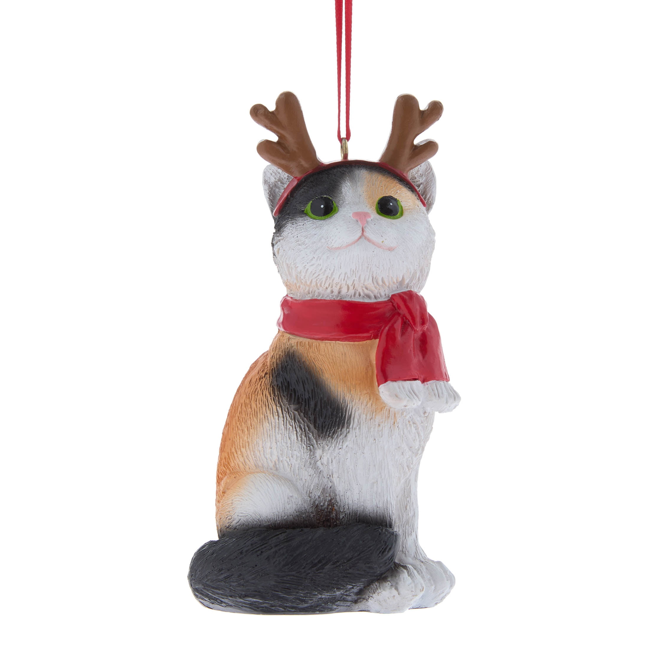 Multicolor Cat with Antlers Christmas Ornament, 5", by Holiday Time