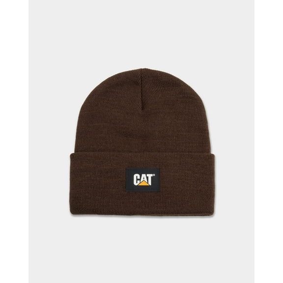 CAT Workwear Men's Caterpillar Label Cuff Beanie, Coffee Bean, One Size
