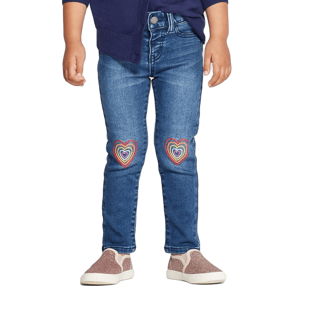 CAT & JACK Toddler Girls' Heart Knee Skinny Jeans in CAT & JACK Toddler Girls' Heart Knee Skinny Jeans in