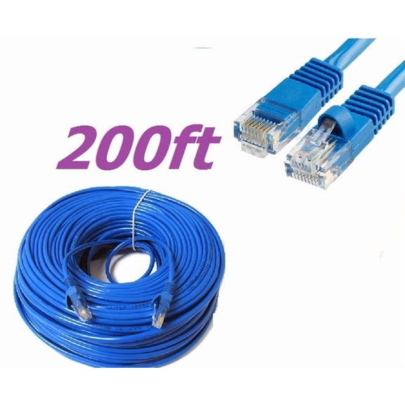 CAT5 200FT 60M Cat5e Patch Ethernet LAN Network Router Wire Cable Cord Blue