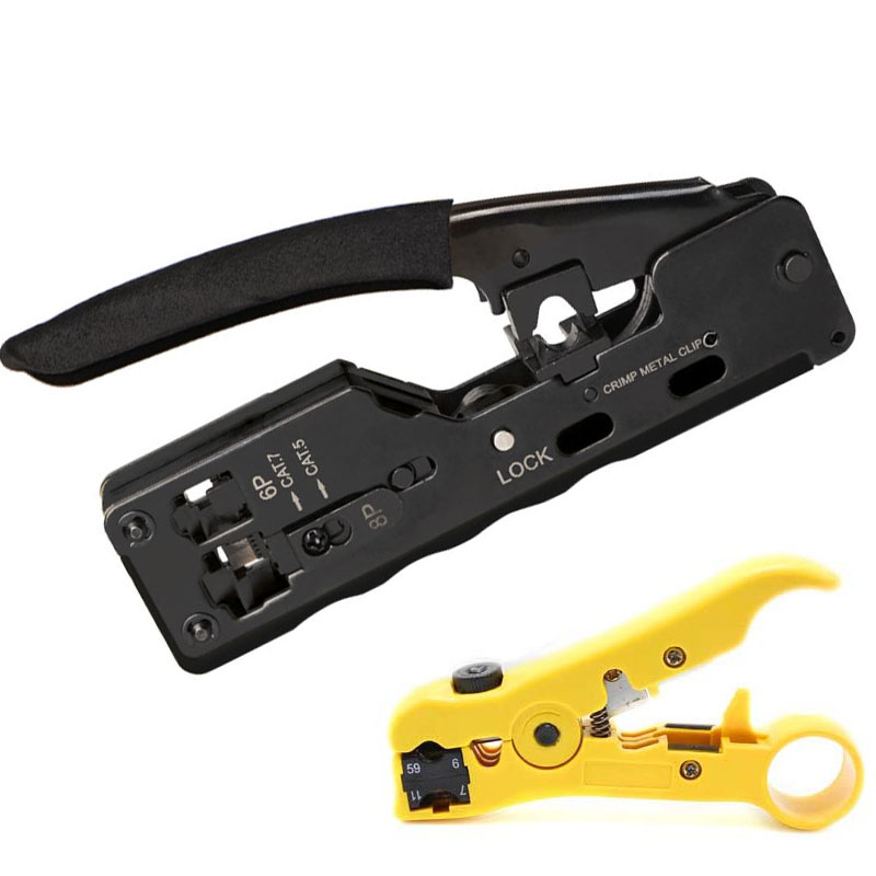 CAT5 CAT6 CAT7 Pass Through Crimper Crimping Tools For Standard RJ45