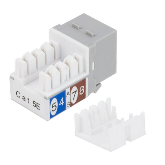 CAT5E Keystone Jack, Snap-In, 90-Degree Termination, Thermoplastic, Gray, 15-Pack, CE Compliant