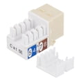 thumbnail image 1 of CAT5E Keystone Jack, Snap-In, 90-Degree Termination, Thermoplastic, Ivory, 15-Pack, CE Compliant, 1 of 4