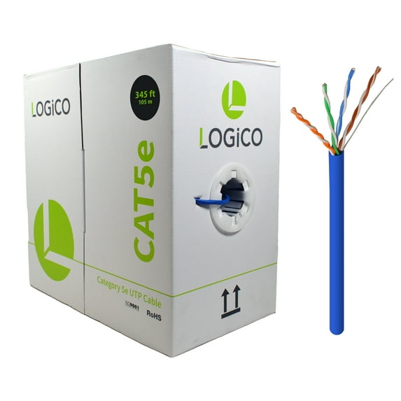 CAT5E UTP Solid Blue LAN Network ETHERNET Cable RJ45 Bulk Wire CAT5