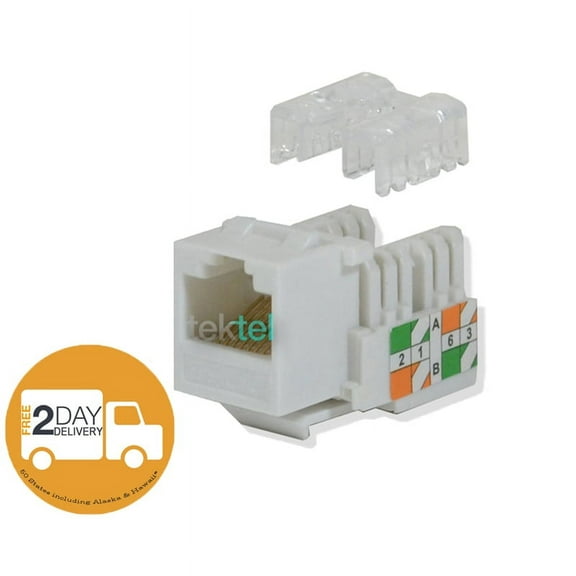 CAT5E White Network Ethernet 110 Punchdown 8P8C Keystone Jack (100/pack)