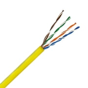 CAT5e 350MHz Cable, 4 Pair, UTP, Riser Rated CMR, Solid Bare Copper - Yellow - 1000ft
