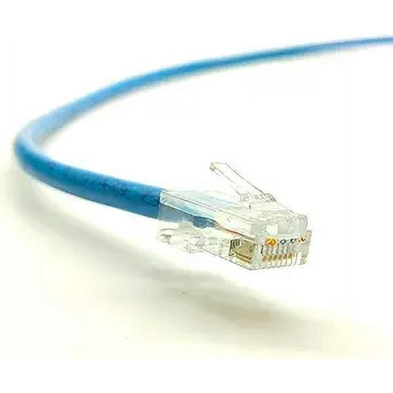 CAT5e CMR Riser LAN Ethernet Networking Internet Patch Cable, Solid Bare Copper 24AWG 4-Pair UTP 350Mhz EZ Pass Thru RJ45 Connectors UL ETL Assembled in USA (395 feet, Blue)
