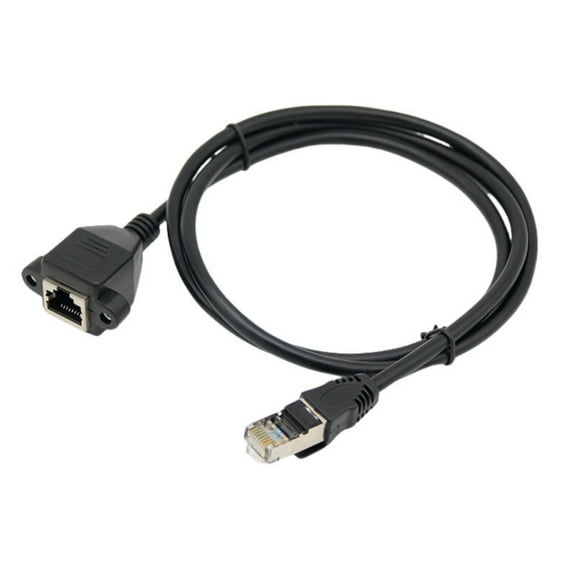 CAT5e Networking Extender Cable Standard RJ45 Male to Female Extension Wire Line for Secure Ethernet Connection Black