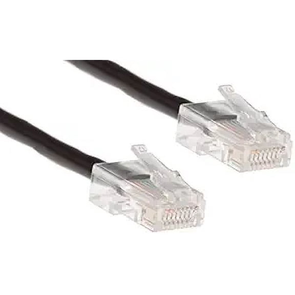 CAT5e Riser CMR Ethernet LAN Data Networking Cable Pure Solid Copper 24 AWG 4-Pair UTP 350Mhz RJ45 Connector UL ETL CMR Internet Patch Cord Assembled in USA (2 Feet, Black)