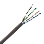 CAT5e Shielded Cable, 4 Pair, FTP, Riser Rated CMR, Solid Bare Copper - Grey - 1000ft