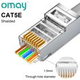 CAT6 CAT5E Pass Through RJ45 Modular Plug Network Connectors UTP 50μ