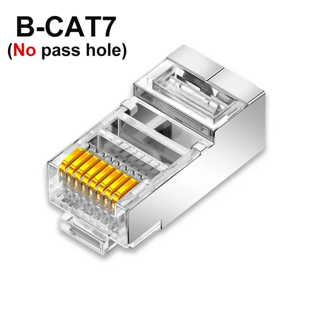 CAT6 CAT7 CAT5 RJ45 Shielded Connectors Pass Through Modular Plug