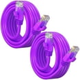 thumbnail image 1 of Maximm Cat 6 Ethernet Cable 15 ft (2-Pack) - High-Speed LAN Cable, Internet Cable, Patch Cable, and Network Cable - UTP, 10Gbps, 550MHz Cat6 Cable - Purple, 1 of 8