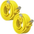 thumbnail image 1 of Maximm Cat6 Ethernet Cable 2-Pack 25 ft – CCA LAN Network Patch Cords, RJ45, Yellow, 1 of 8