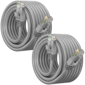 Maximm Cat 6 Ethernet Cable 40 ft (2-Pack) - High-Speed LAN Cable, Internet Cable, Patch Cable, and Network Cable - UTP, 10Gbps, 550MHz Cat6 Cable- Gray