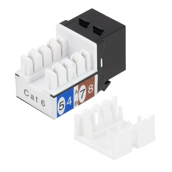 CAT6 Keystone Jack, Snap-In, 90-Degree Termination, Thermoplastic, Black, 25-Pack, CE Compliant