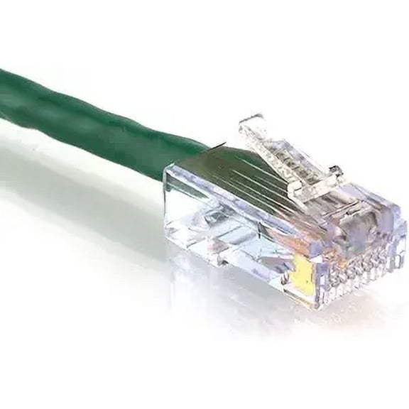 CAT6 Network Ethernet Cable, Solid Copper 23 AWG, RJ45 Pass Through Connectors, High Speed LAN Network Internet Patch Cable, UL ETL, Custom Cut and Made in USA (3ft, Green)