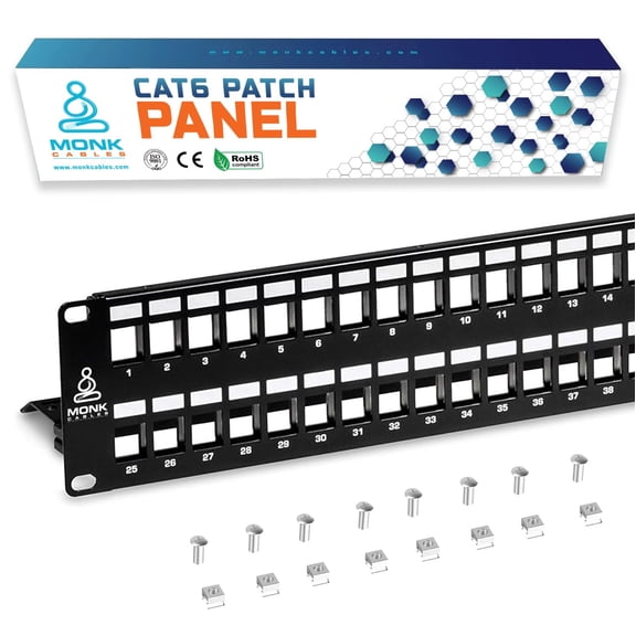 CAT6 Patch Panel | Inline | 48 Port (Blank)