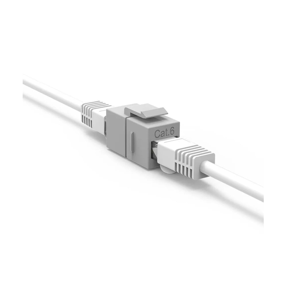 CAT6 RJ45 Network LAN Keystone Jack Coupler Cable Joiner Snap In Wall Plate Gray