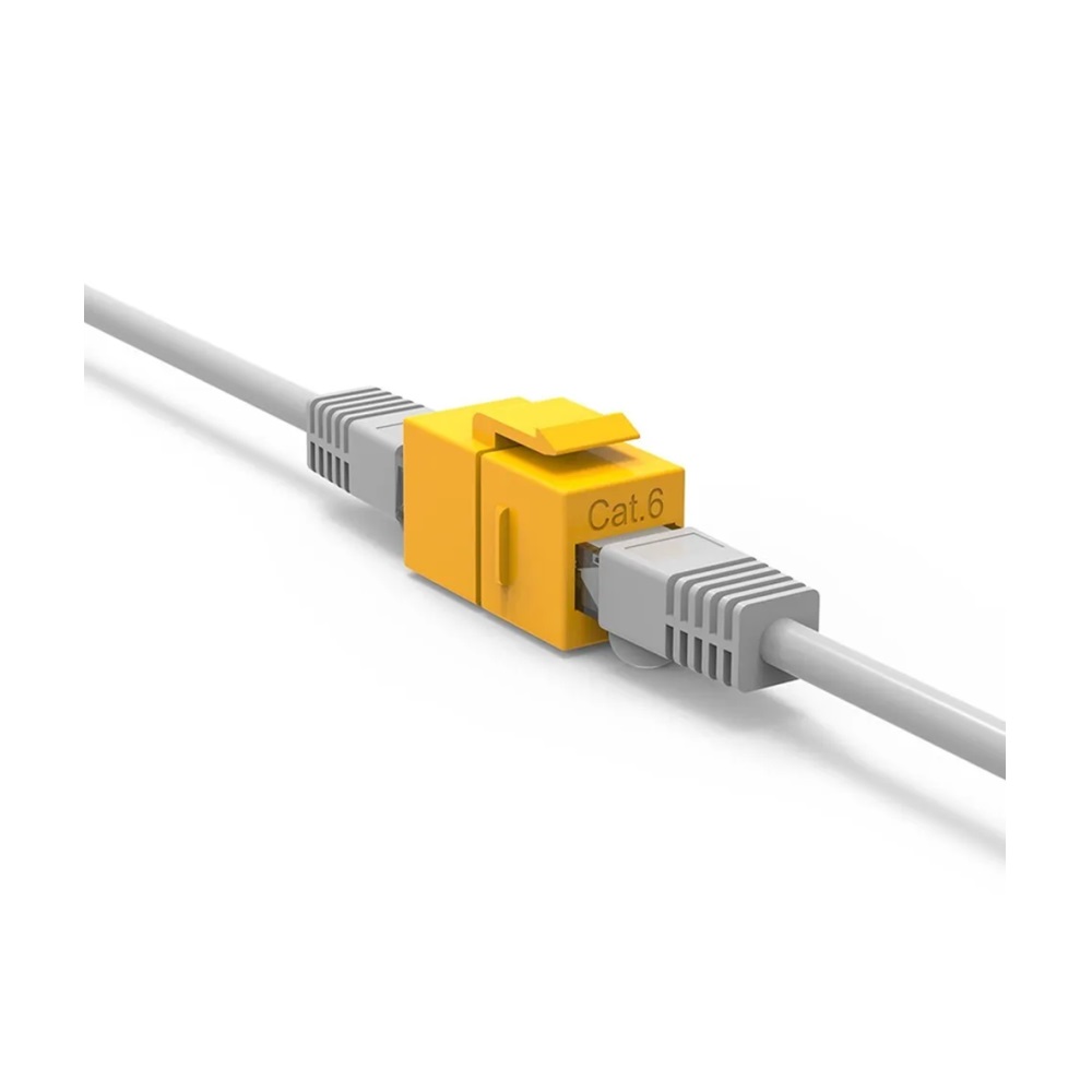 CAT6 RJ45 Network LAN Keystone Jack Coupler Cable Joiner Snap In Wall Plate Yellow