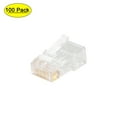 thumbnail image 1 of CAT6 or CAT5e RJ45 Connector Ethernet Cable Crimp Modular Plug 8P8C Clear 100 Pieces, 1 of 5