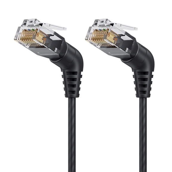 CAT6A Ethernet Cable 360 Degree Rotatable CAT6A Networking Cable 10Gbps 500MHz Patches Cord for Gaming Modem