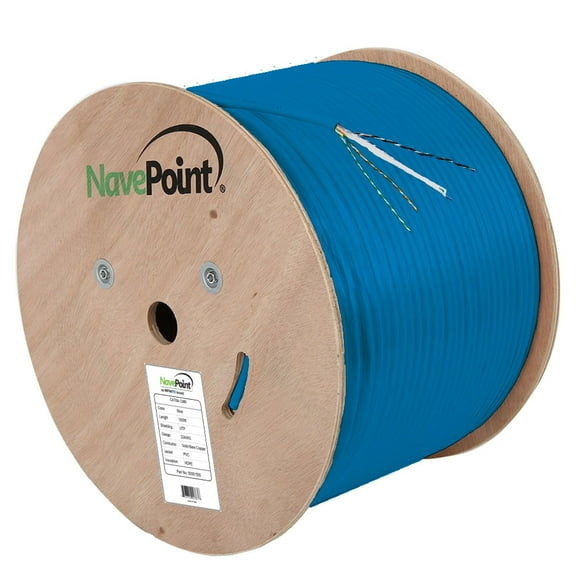 CAT6A Ethernet Cable, UTP, CMR riser rated, Blue, 1000 Ft